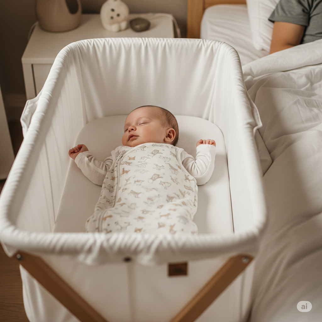 Bebê dormindo em um bercinho