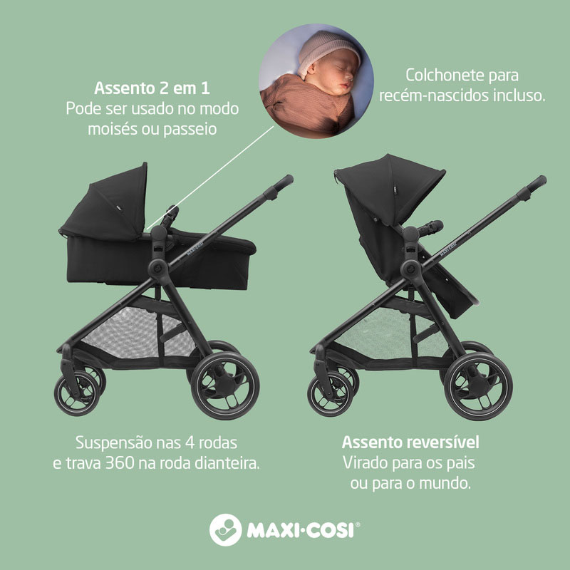Carrinho de Bebê Anna³ Sparkling Grey Maxi Cosi