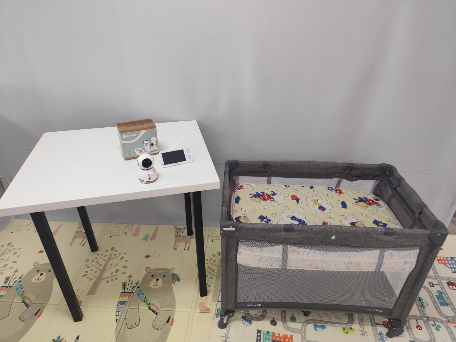 Kit Mini Berço + Colchão + Babá Eletrônica Safety 1st