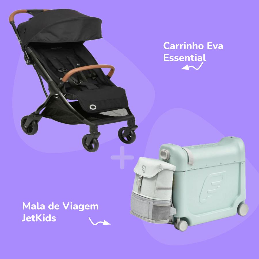 Kit Viagem de Avião: Carrinho EVA Essential + Mala de Viagem JetKids Maxi Cosi