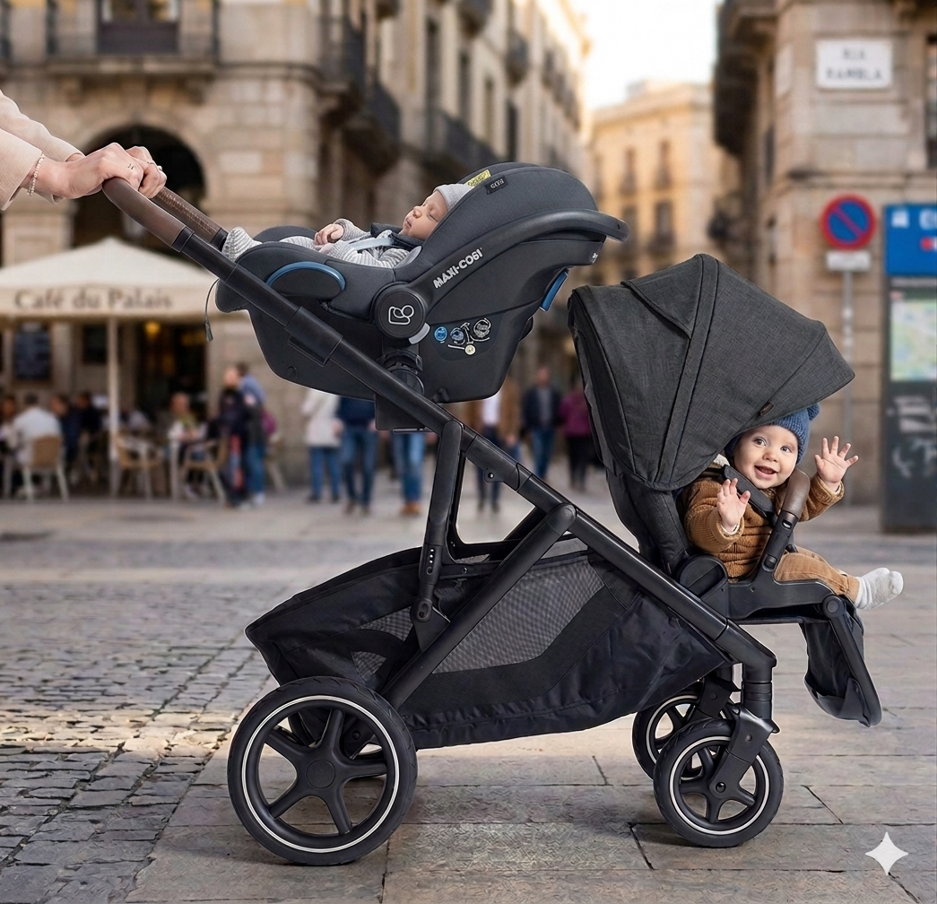 Kit Carrinho Versiti + Bebê Conforto Citi + Adaptadores Joie