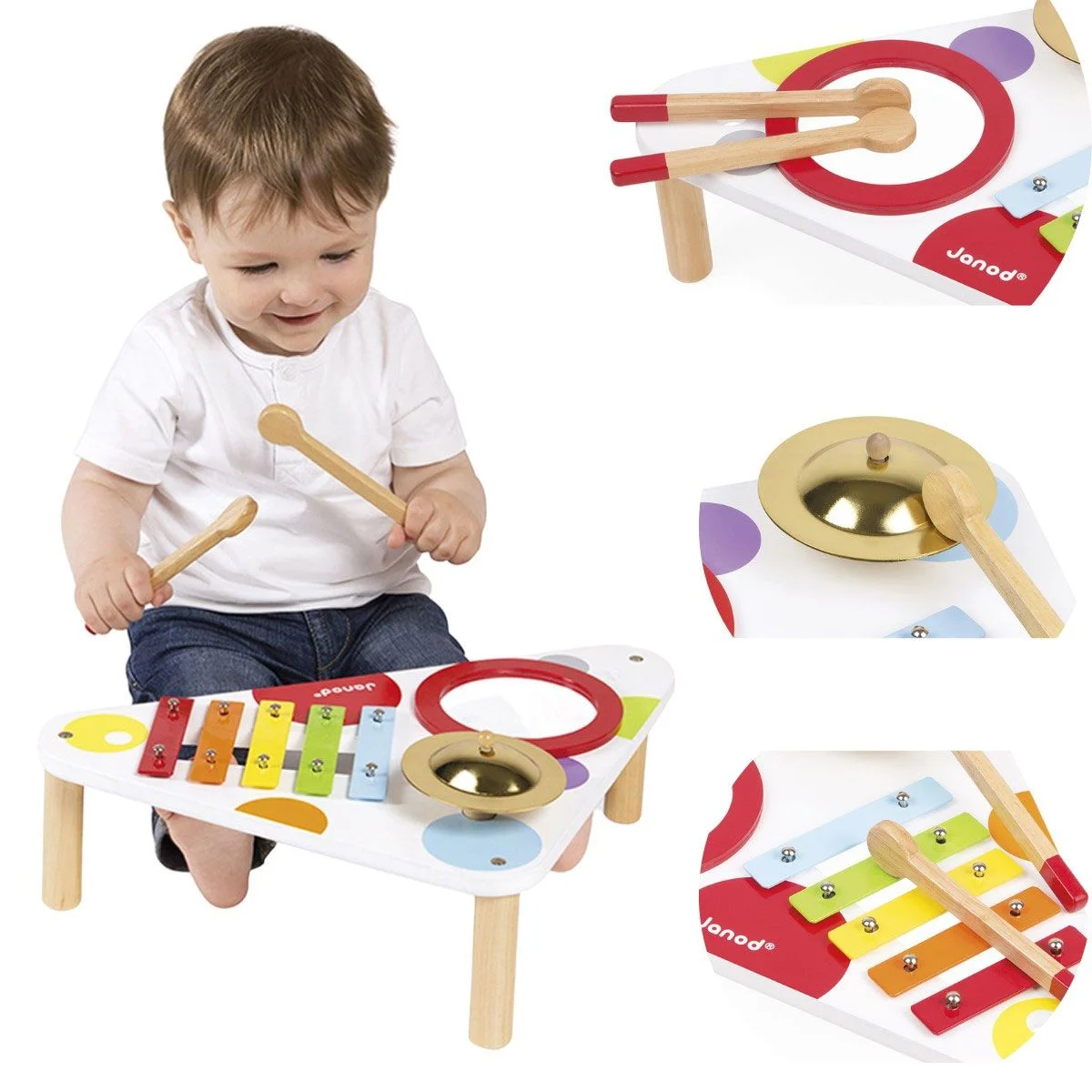 Minha Primeira Mesa Musical 3 instrumentos - Confetti Janod
