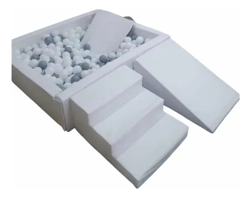 Piscina de Bolinha Quadrada Com Rampa e Escada + 300 Bolinhas Fashion Toys