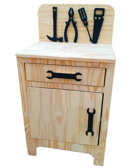 Bancada de Ferramentas Montessoriana Pequena + Kit de Ferramentas Fashion Toys