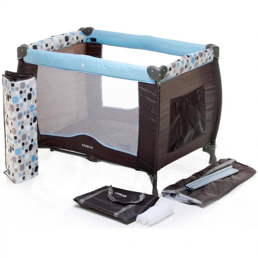 Berço e Chiqueirinho Dobrável Toybar + Colchonete Extra - Primeiro Aluguel Cosco