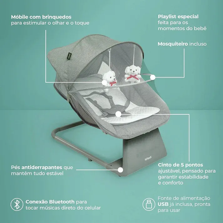 Cadeira de Balanço Automático Vivaldi Infanti