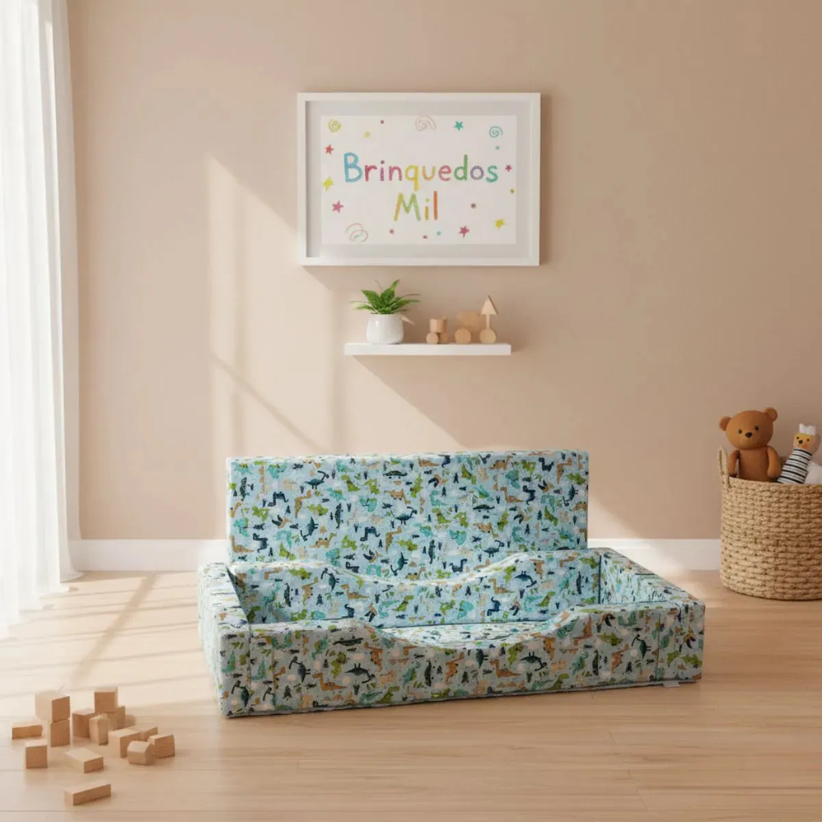 Caminha Montessori Berço Nacional 150 x 80cm com colchão - Estampa: Circo Boho Chic Brinquedos Mil