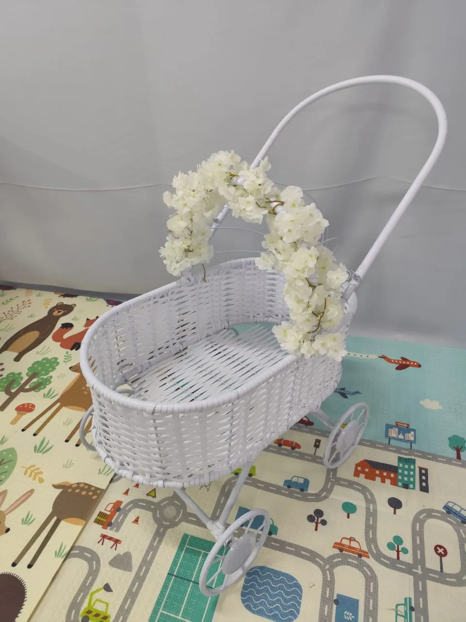 Carrinho de Bebe para Casamento (Daminha e Pajem) - Branco D'Cabana Artesanatoa e Decorações