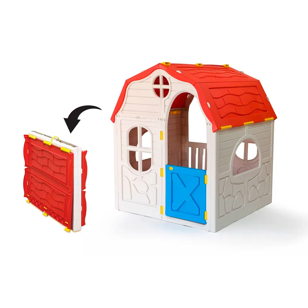 Casinha Portátil Kids Playhouse (Bege e Vermelho) Cosco