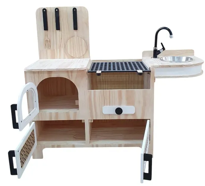 Churrasqueira e Forno de Pizza + Kit de Carnes Fashion Toys