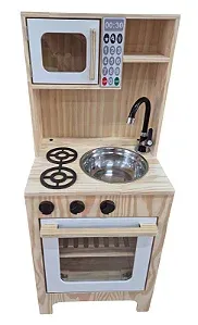 Cozinha Pequena Cinza + Kit Panelinha Montessoriana Fashion Toys