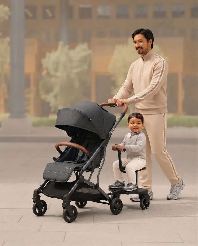 Kit 2 irmãos - Carrinho Lucca + Plataforma Universal para Carrinho Hop-On Board Maxi Cosi Infanti