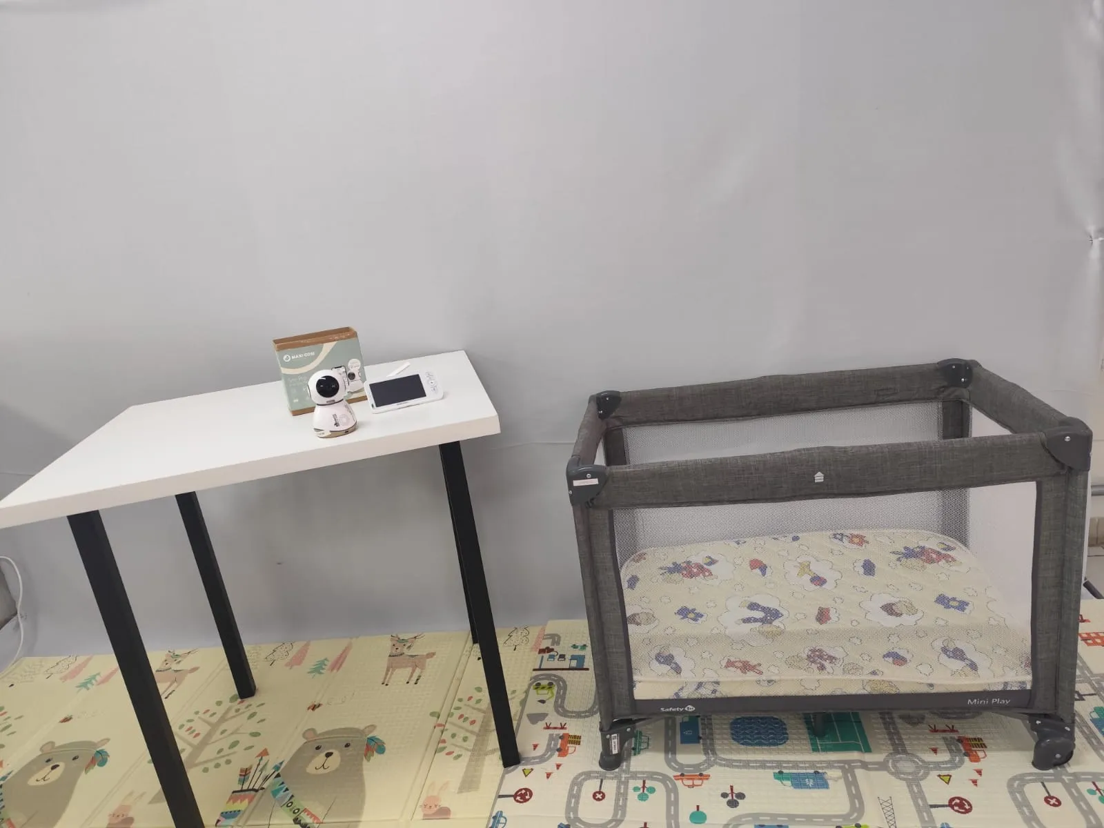 Kit Mini Berço + Colchão + Babá Eletrônica Safety 1st