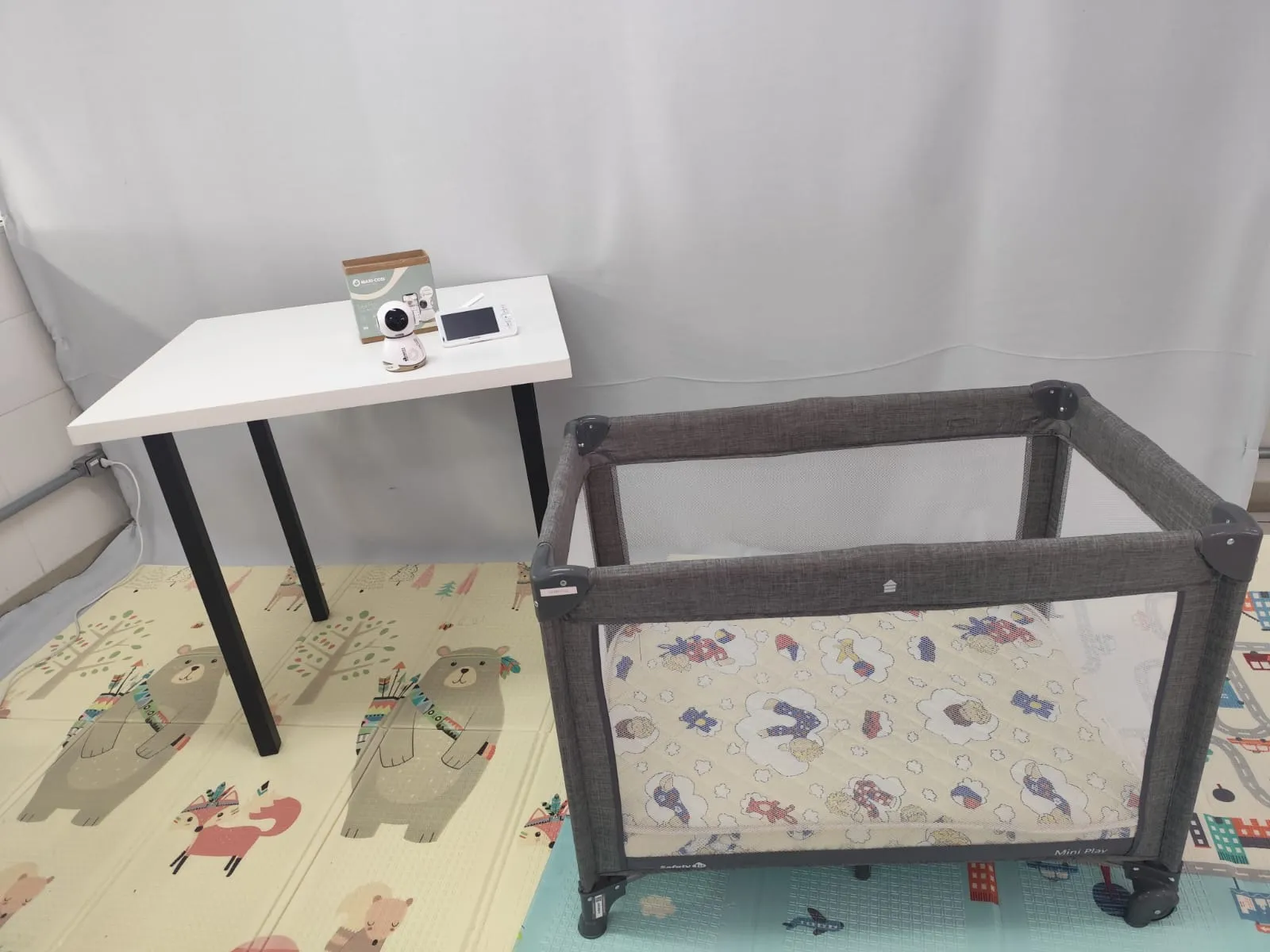 Kit Mini Berço + Colchão + Babá Eletrônica Safety 1st
