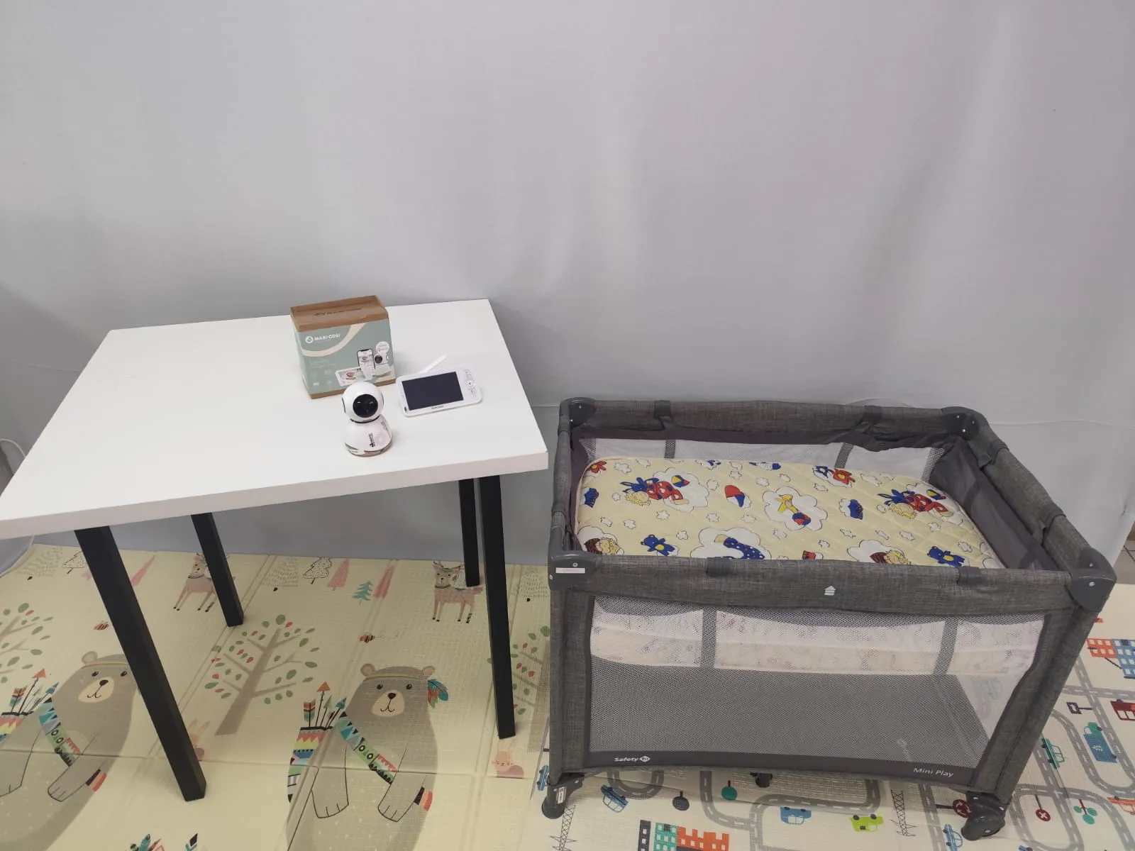 Kit Mini Berço + Colchão + Babá Eletrônica Safety 1st
