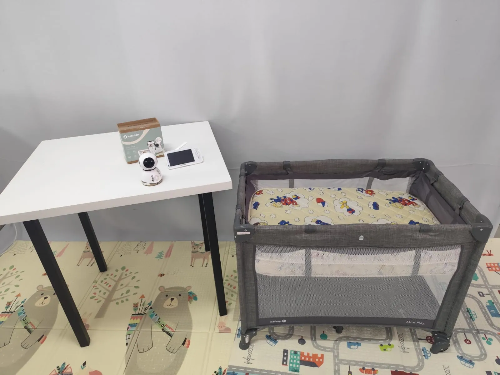Kit Mini Berço + Colchão + Babá Eletrônica Safety 1st