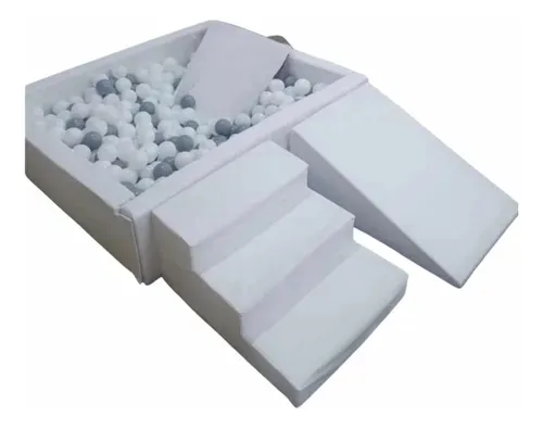 Piscina de Bolinha Quadrada Com Rampa e Escada + 300 Bolinhas Fashion Toys