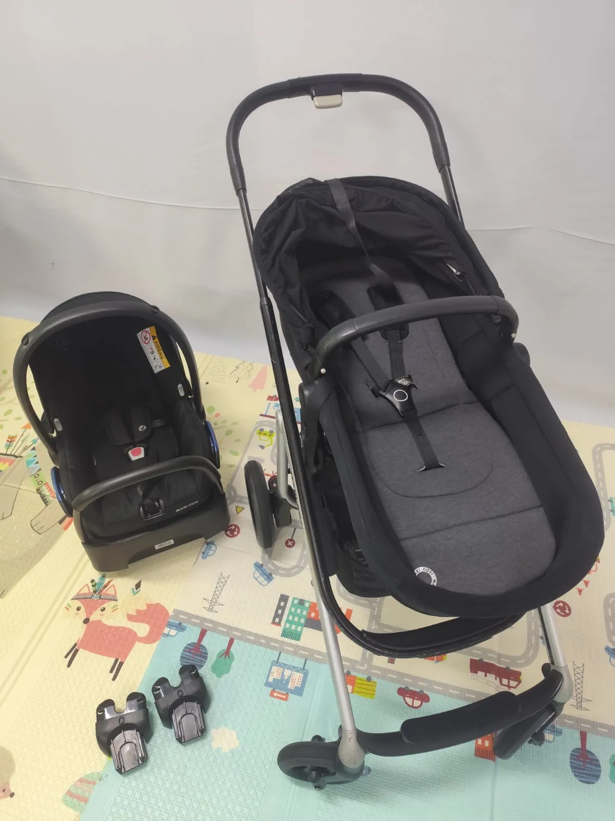 Travel System Carrinho Lila + Bebê Conforto Citi + Adaptador Maxi Cosi