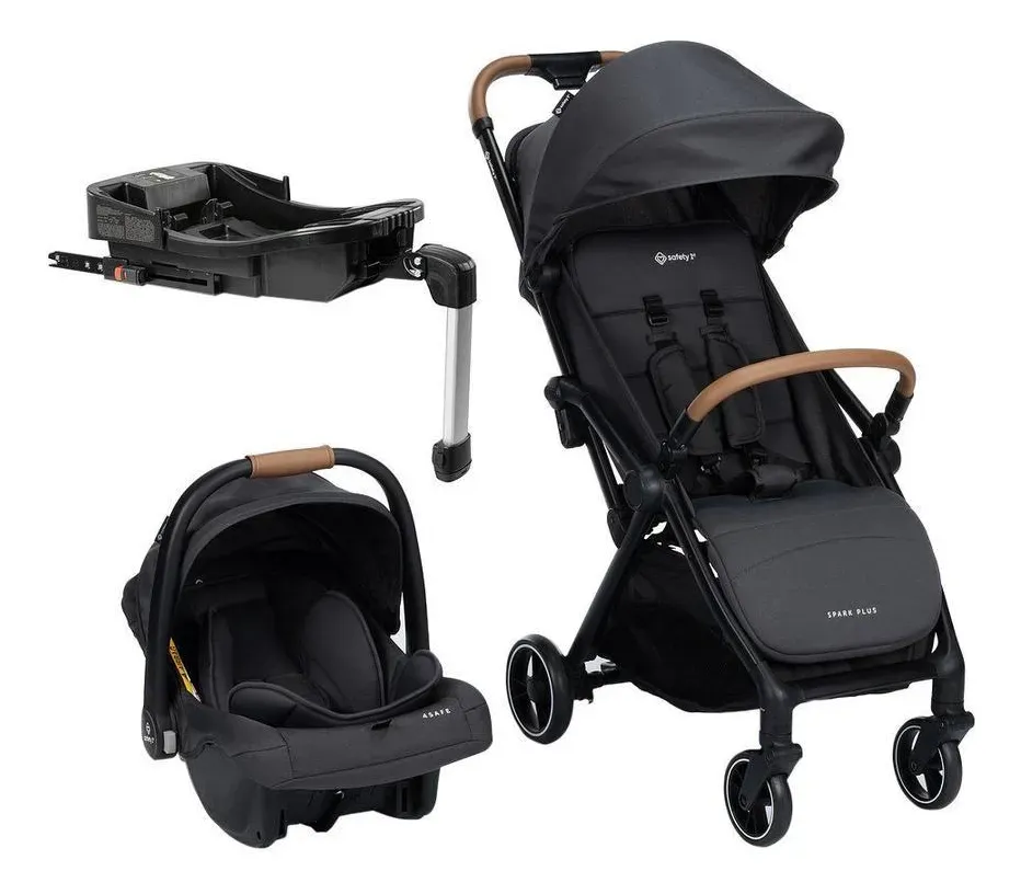 Travel System carrinho Spark Plus + bebê conforto 4Safe + adaptador Safety 1st