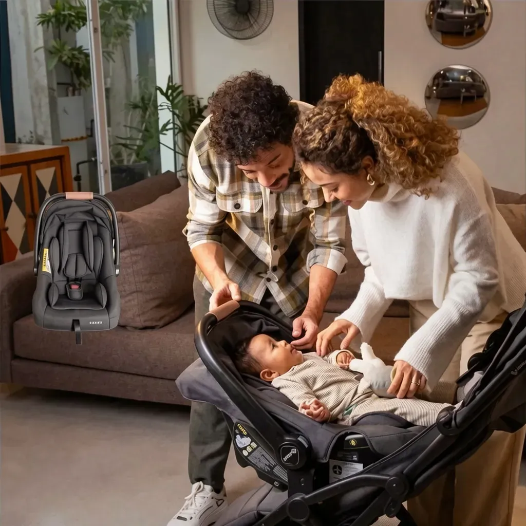 Travel System carrinho Spark Plus + bebê conforto 4Safe + adaptador Safety 1st